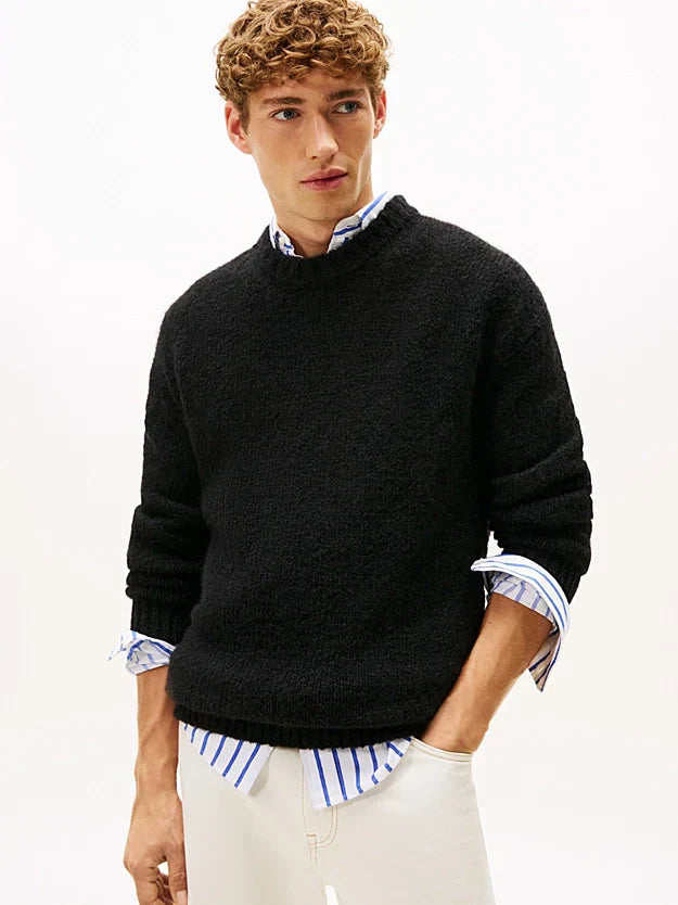 Crew Neck Jumper With Alpaca
